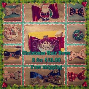 Handmade Holiday Hair Bows and Bow Ties